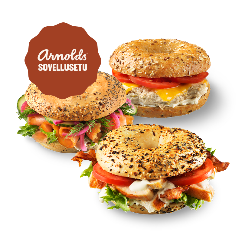Täyden kympin bagel. Vitosella.