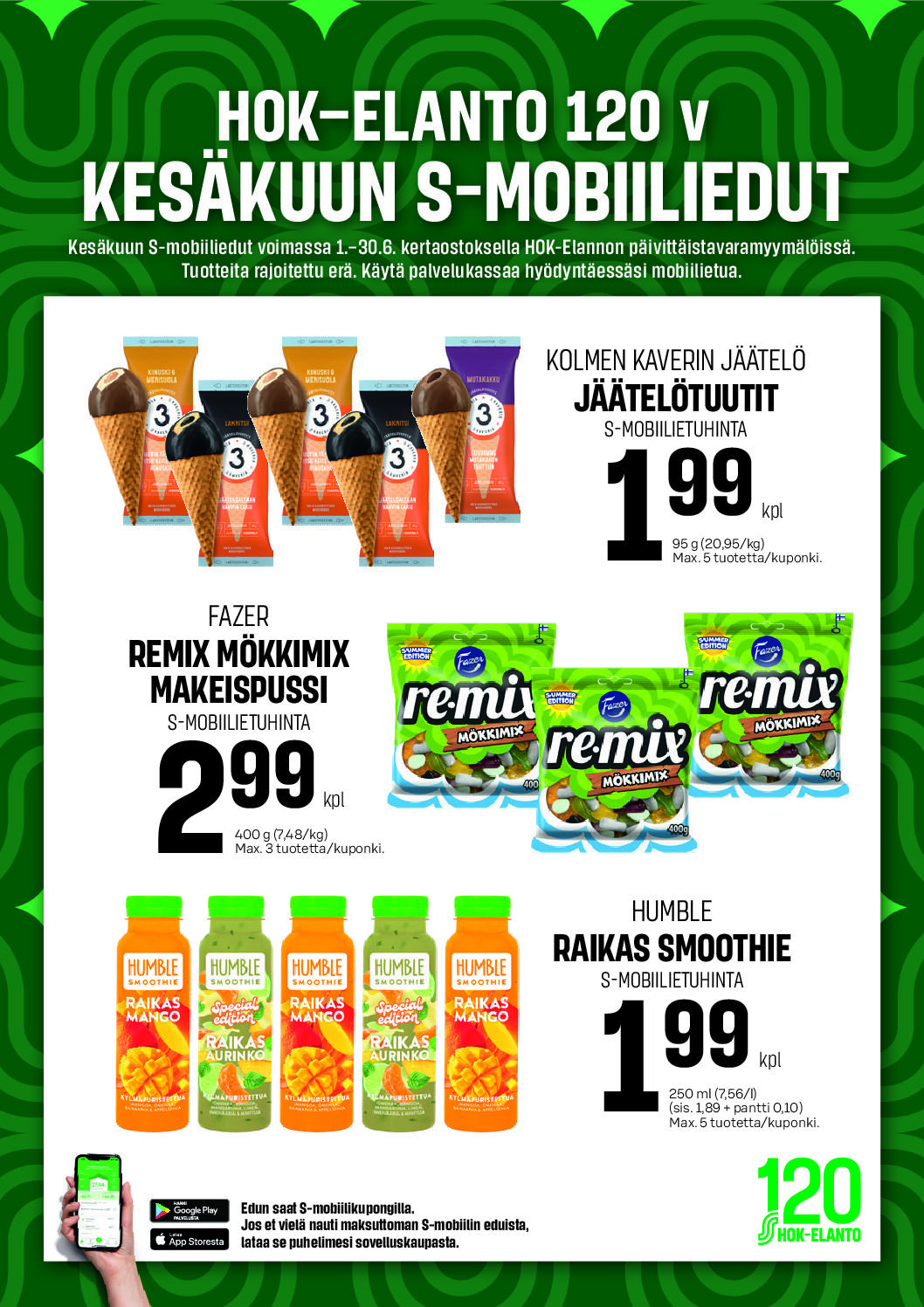 Kesäkuun mobiilikuponkiedut
