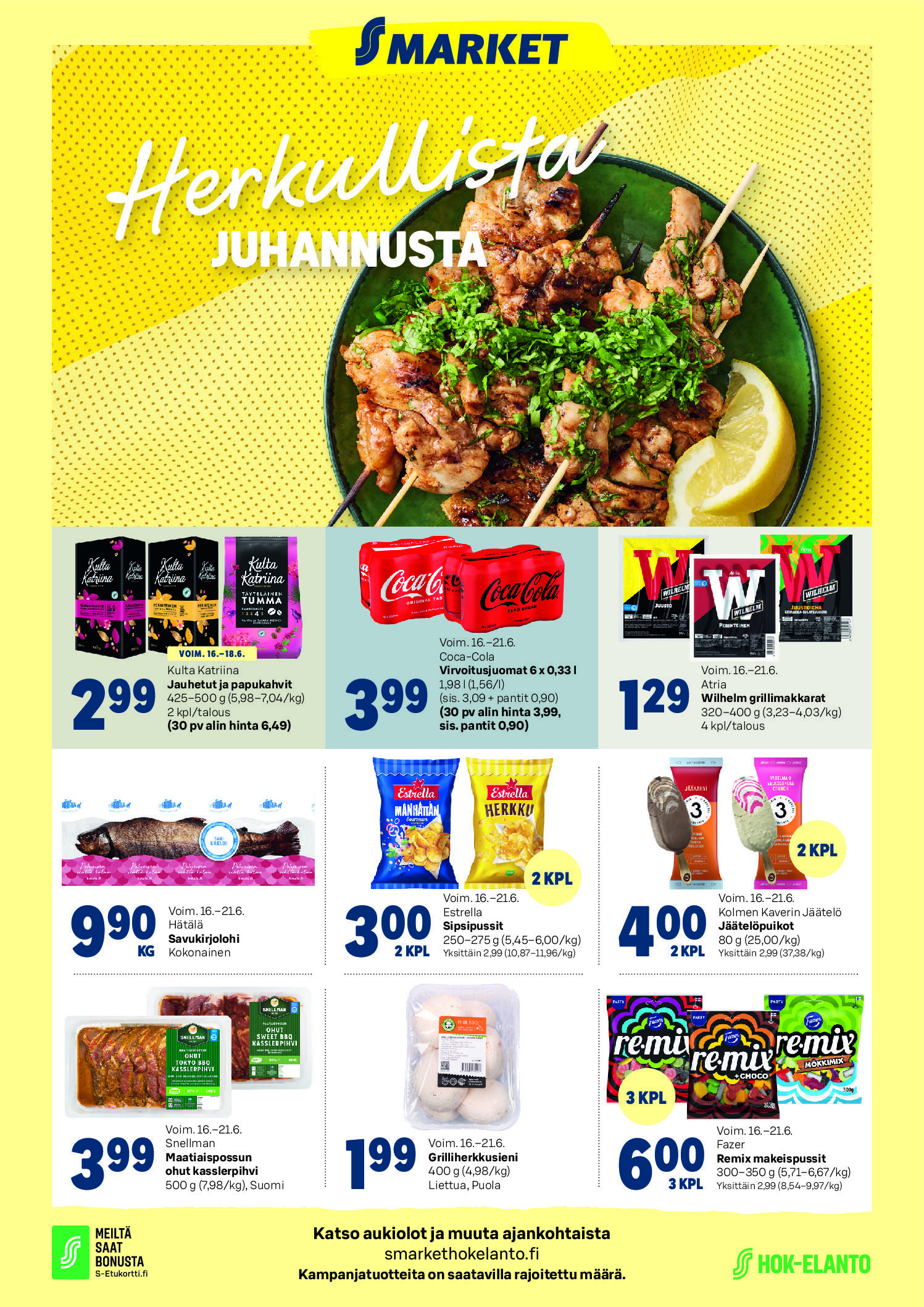Juhannukseen tarjolla