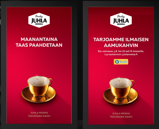 Tarjoamme ilmaisen aamukahvin klo 6.00-10.00
